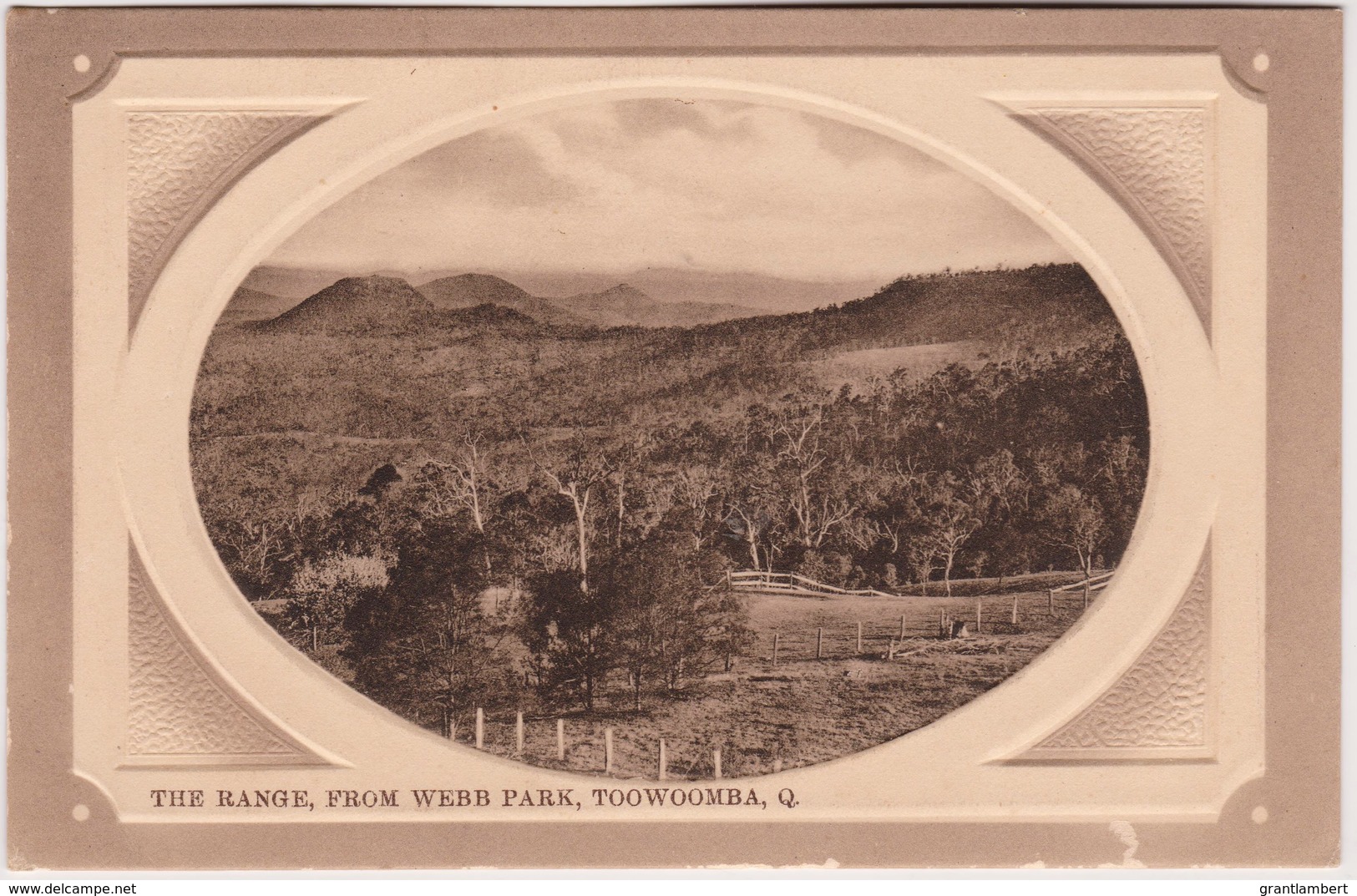 The Range, From Webb Park, Toowoomba, Queensland - Vintage Card About 1910, Unused - Towoomba / Darling Downs