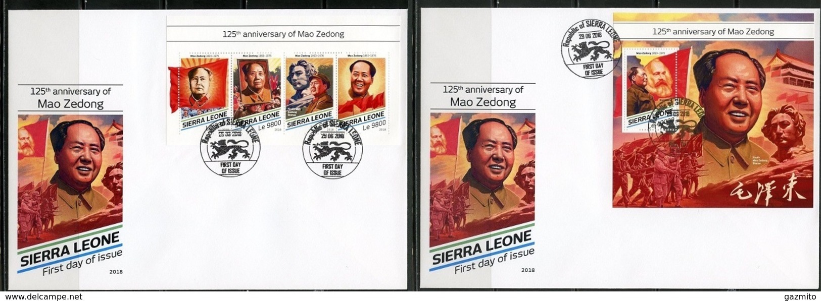 Sierra Leone 2018, Mao Tse Dong, 4val In BF +BF In 2FDC - Mao Tse-Tung