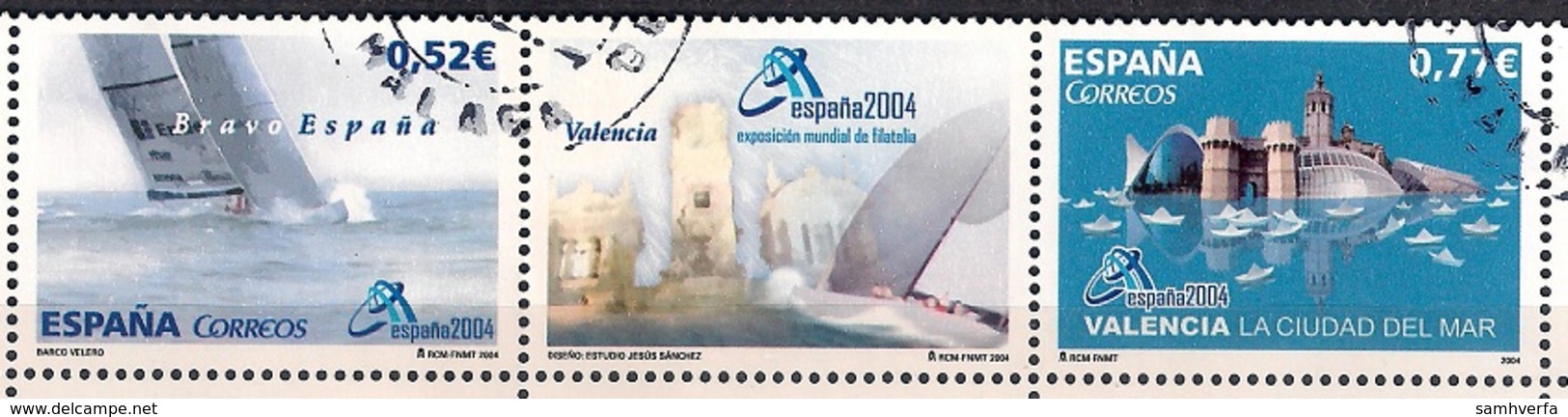 Spain 2004 - International Stamp Exhibition España 2004 - The Sea - Strip - Usados