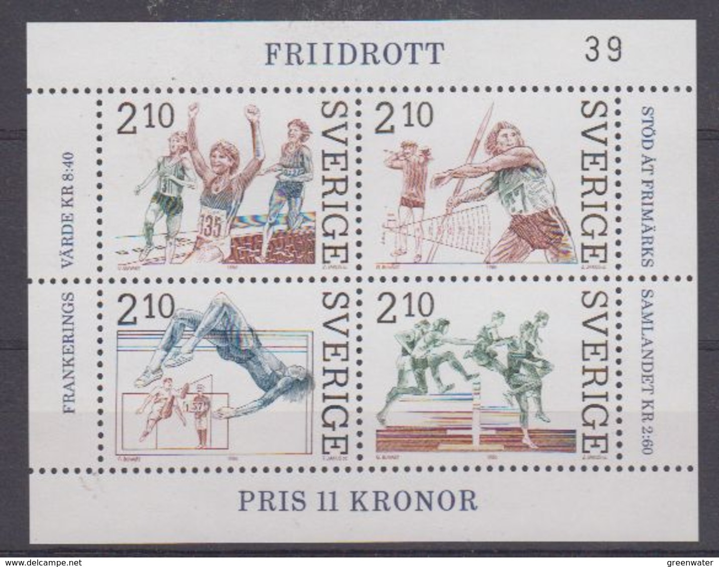 Sweden 1986 Athletics M/s ** Mnh (43382) - Blokken & Velletjes