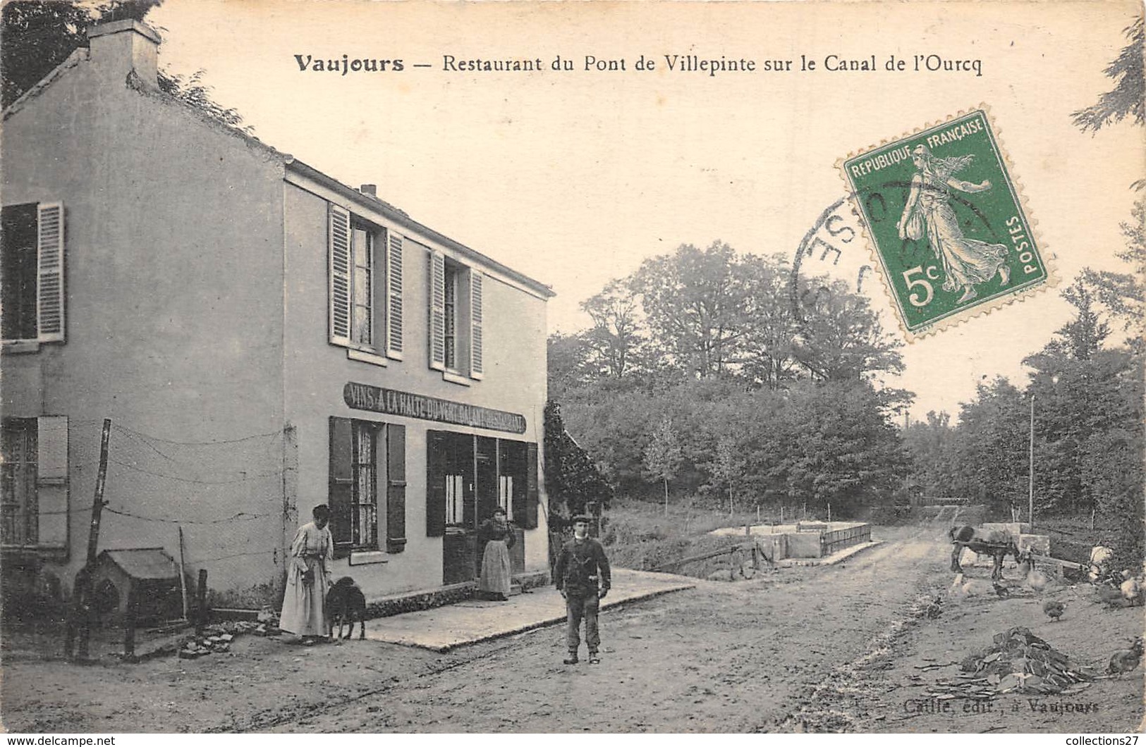 93-VAUJOURS- RESTAURANT DU PONT DE VILLEPINTE SUR LE CANAL DE L'OURCQ - Altri & Non Classificati