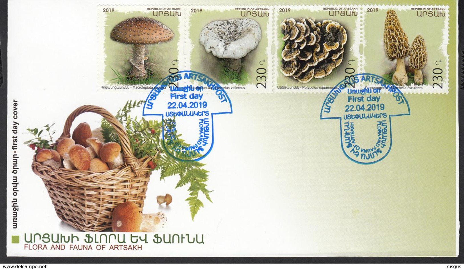 Armenia Karabakh Artsakh MNH** 2019 Mushrooms Set Mi 191-94  FDC - Pilze