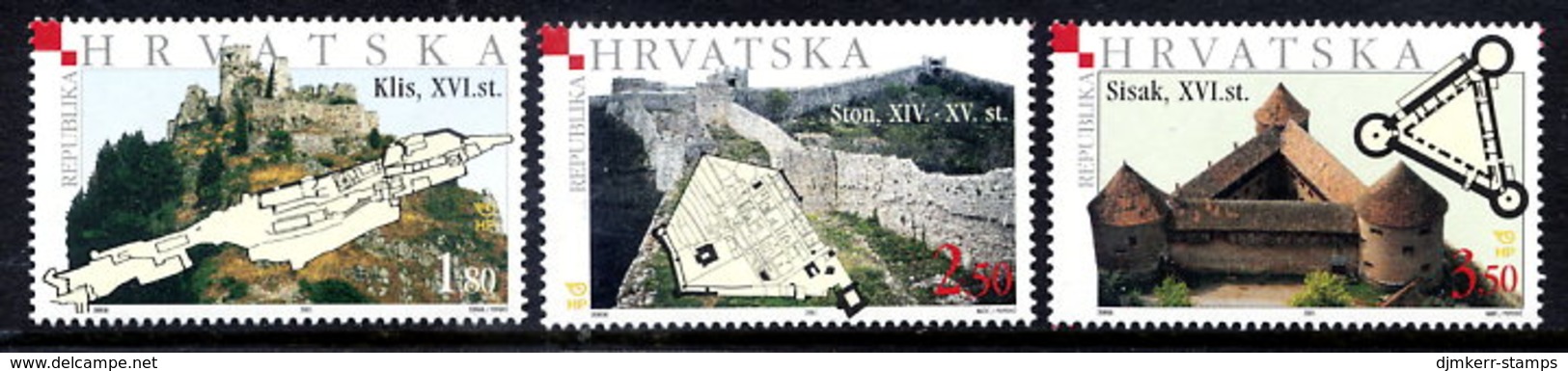 CROATIA 2001 Castles MNH / **.  Michel 587-89 - Croatia