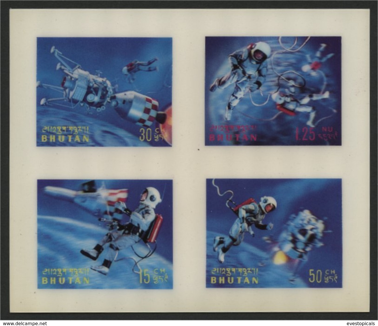 BHUTAN SPACE EXPLORATION SOUVENIR SHEET 1967 MNH - Bhoutan