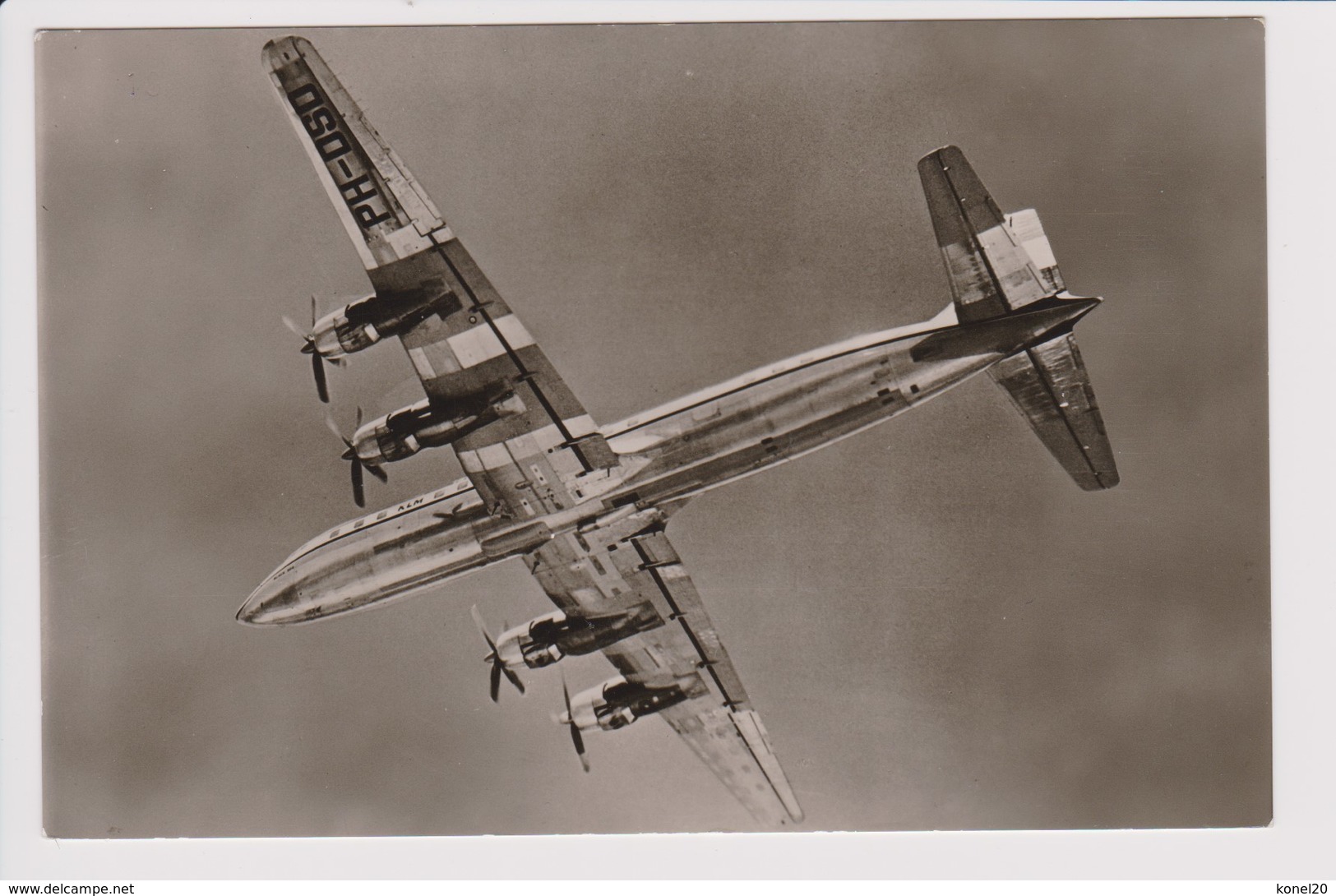 Vintage Rppc KLM K.L.M Royal Dutch Airlines Douglas Dc-7 Aircraft Inflight - 1919-1938: Entre Guerres