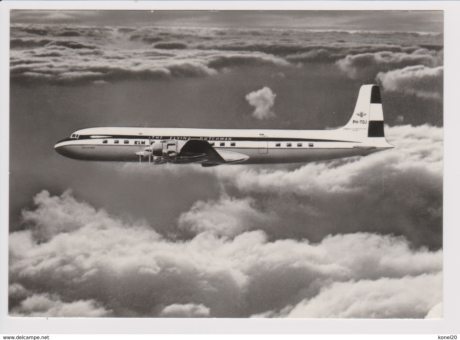 Vintage Rppc KLM K.L.M Royal Dutch Airlines De Vliegende Hollander Douglas Dc-7 Inflight - 1919-1938: Entre Guerres