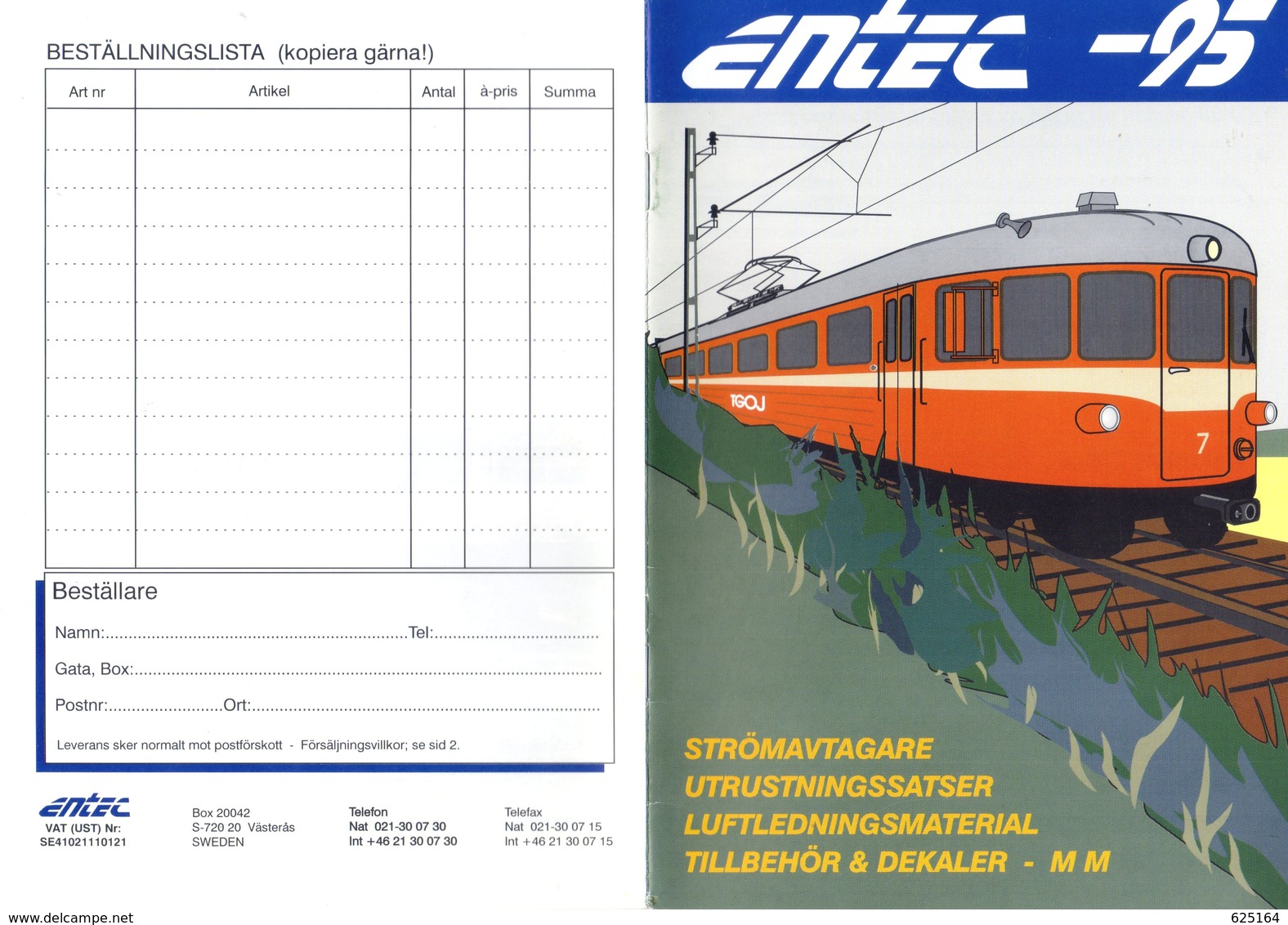 Catalogue ENTEC 1995 Strömavtagare Luftledningsmtrl Tillbehör HO 1/87 - En Suédois - Unclassified