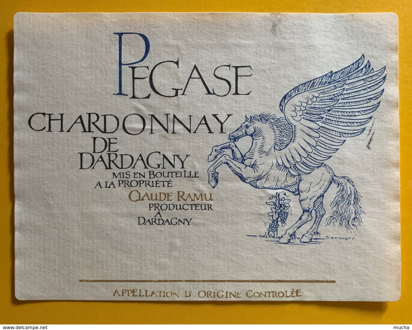 10881 -  Pégase Chardonnay Claude Ramu Dardagny Suisse Illustration Diakonoff - Art