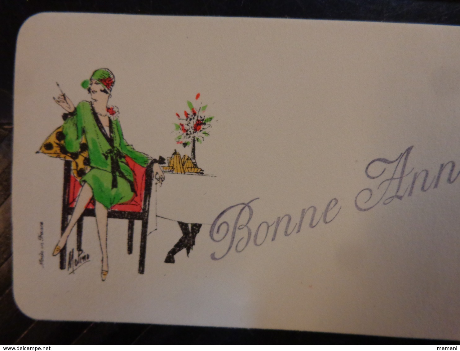 Lot De Carte Miniatures  Bonne Annee-mode Retro Illustrateur A Determiner SIF Ou Molina ??? - Neujahr