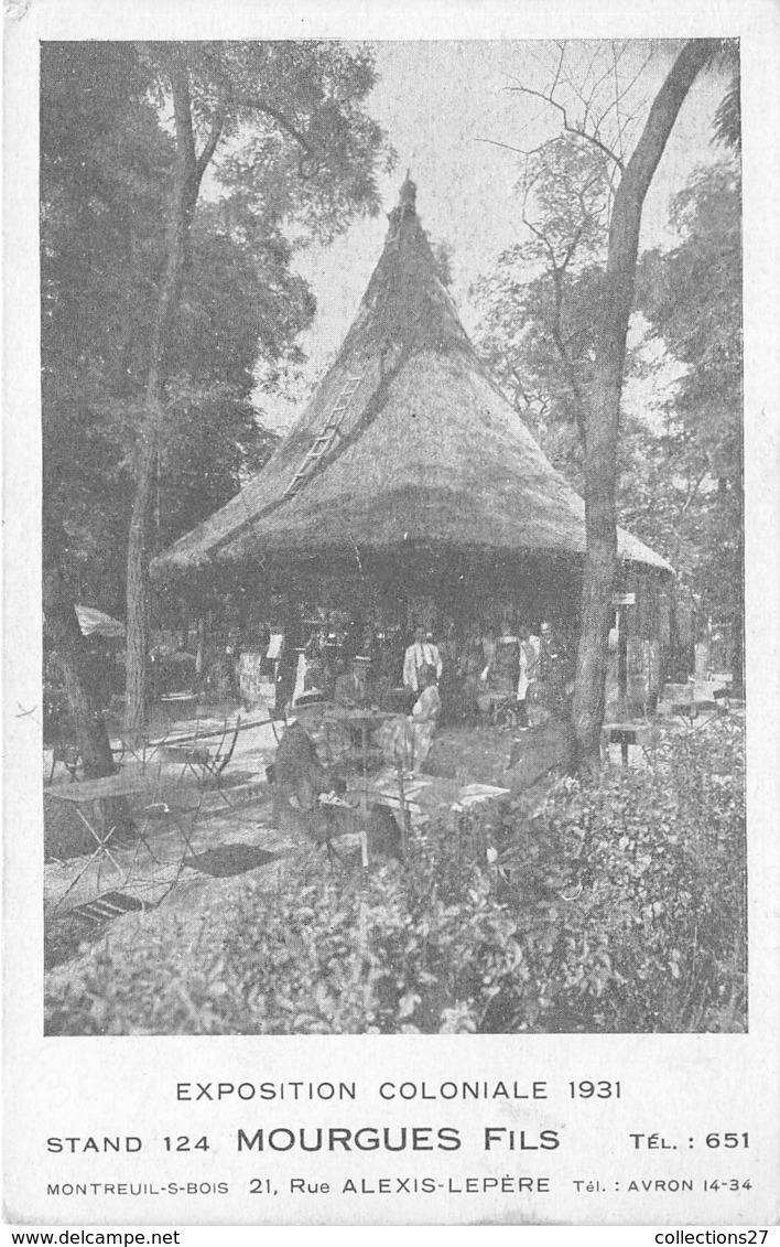 93-MONTREUIL-SOUS-BOIS- EXPOSITION COLONIALE 1931 STAND 124 MOURGUES FILS ( LIMONADIER ) - Montreuil