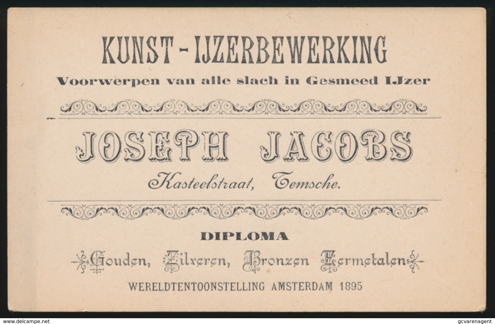 TEMSE - RECLAME - KUNST - IJZERBEWERKING  - JOSEPH JACOBS  - KASTEELSTRAAT - Temse