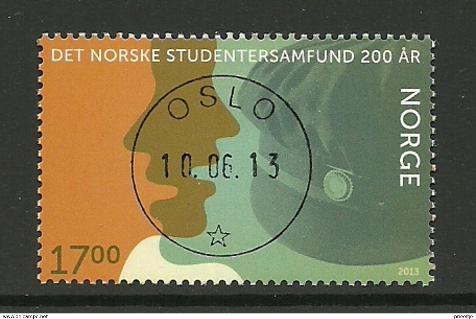 Norway 2013 Bicentenary Student Assoc. Central Cancel Y.T. 1769 (0) - Oblitérés