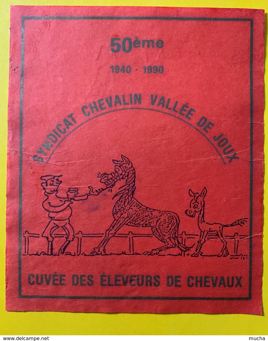 10895 -  50e Anniversaire 1990 Syndicat Chevalin De La Valléede Joux Suisse Cuvée Des Eleveurs - Pferde