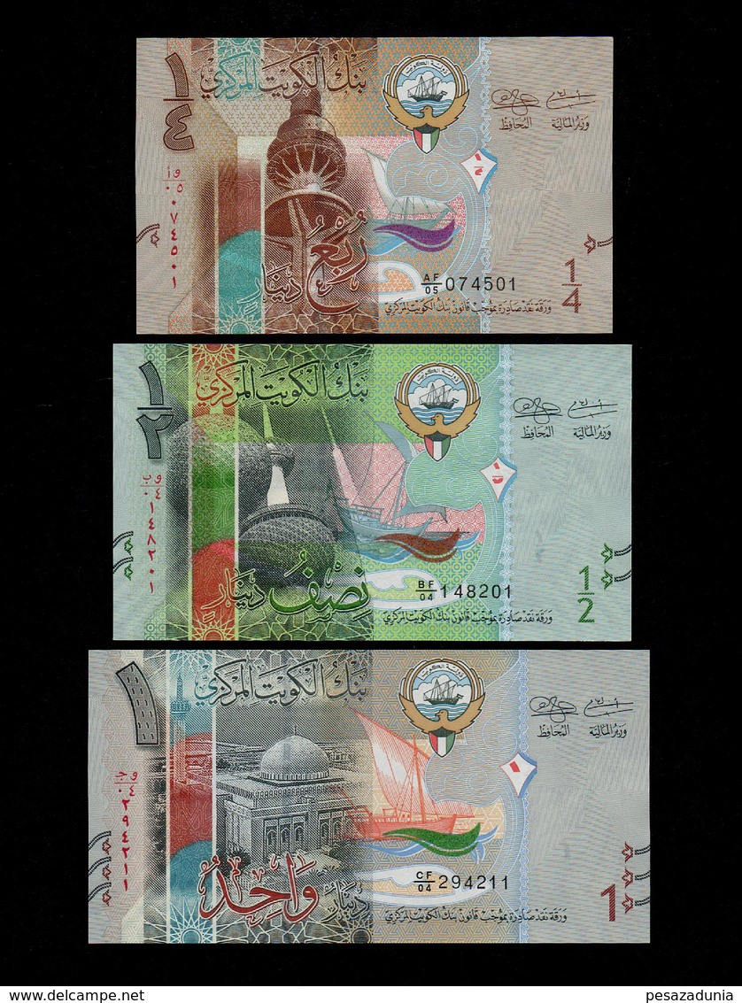 KUWAIT SET 1/4 1/2 1 DINARS BANKNOTES (2014) UNC - Koeweit