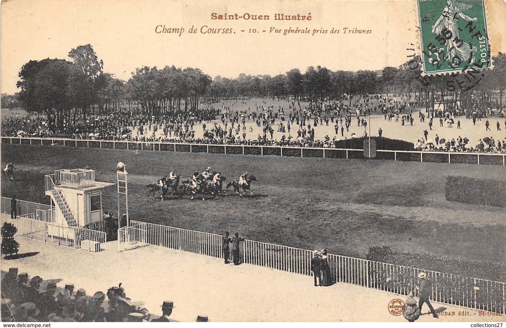 93-SAINT-OUEN- CHAMP DE COURSES VUE GENERALE DES TRIBUNES - Saint Ouen