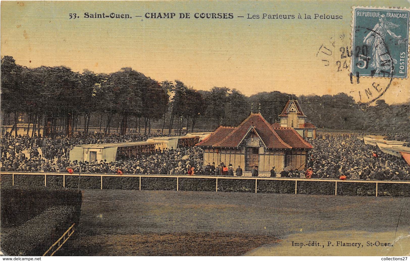 93-SAINT-OUEN- CHAMP DE COURSES ,LES PARIEURS A LA PELOUSE - Saint Ouen