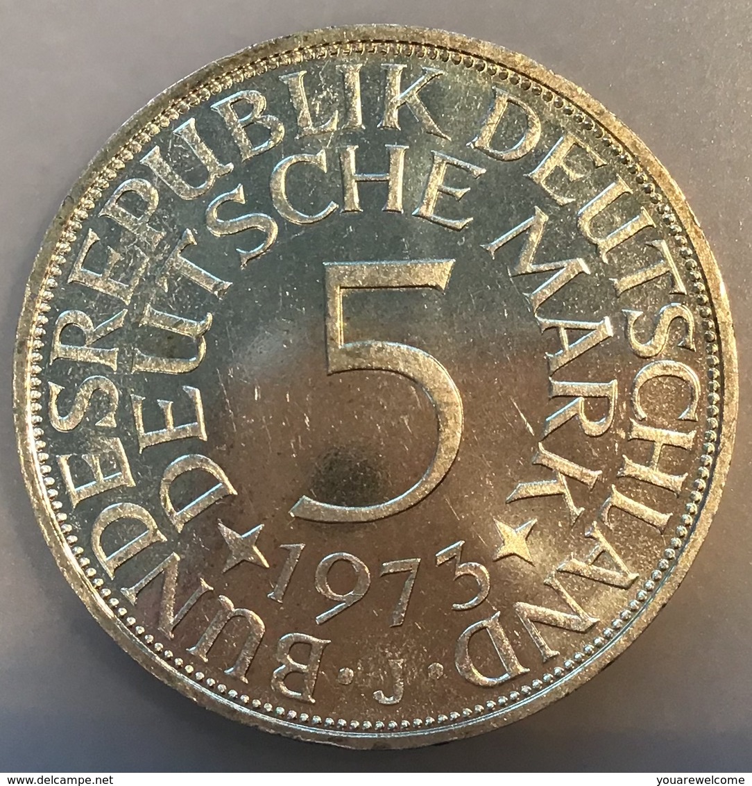 BRD 5 Mark 1973 J  Stg TOP ERHALTUNG + 1973 F Bankfrisch - (Deutschland Münze Monnaie Coin Germany Allemagne - 5 Mark