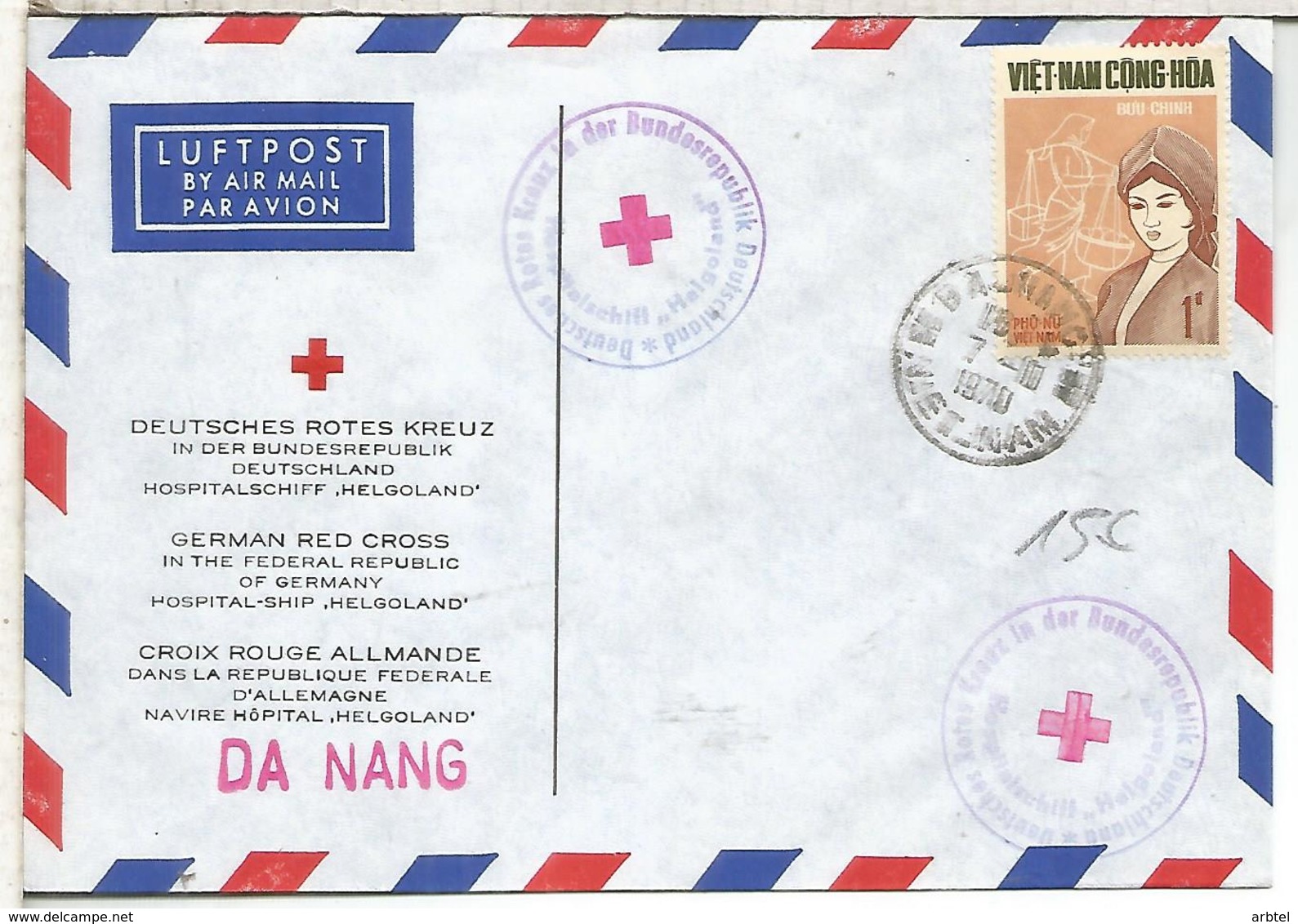 VIETNAM WAR GUERRA BUQUE HOSPITAL ALEMAN HELGOLAND EN DA NANG - Medicina