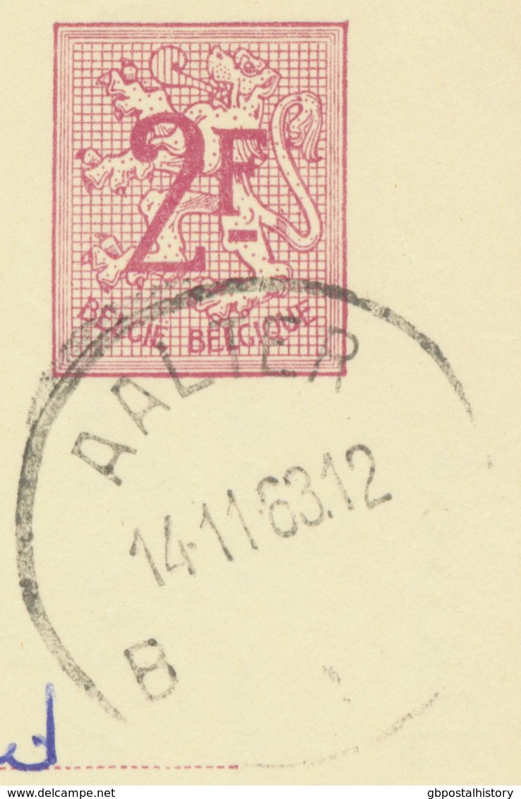 BELGIUM AALTER B 1 SC 1963 (Postal Stationery 2 F, PUBLIBEL 1940) CONSTANT VARIETY: See Bottom Of Design + "EL" And "94" - Altri & Non Classificati