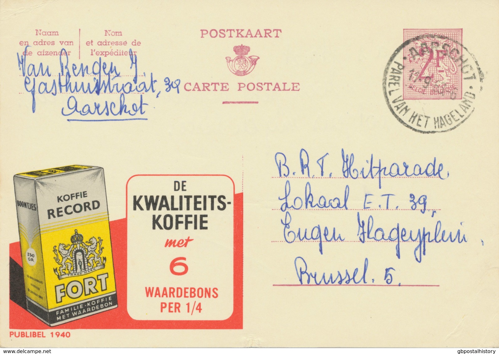 BELGIUM AARSCHOT PAREL VAN HET HAGELAND SC 1963 (Postal Stationery 2 F, PUBLIBEL 1940)  CONSTANT VARIETY: See Bottom - Otros & Sin Clasificación