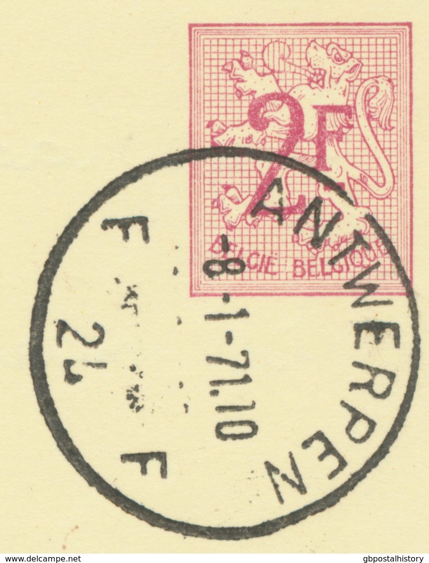 BELGIUM ANTWERPEN F F 24 SC 1971 (Postal Stationery 2 F, PUBLIBEL 2291 N.) - Other & Unclassified