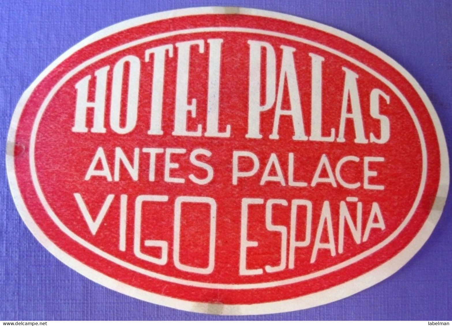 HOTEL RESIDENCIA PENSION HOSTAL PALACE PALAS ESPANA VIGO SPAIN LUGGAGE LABEL ETIQUETTE AUFKLEBER DECAL STICKER MADRID - Hotel Labels