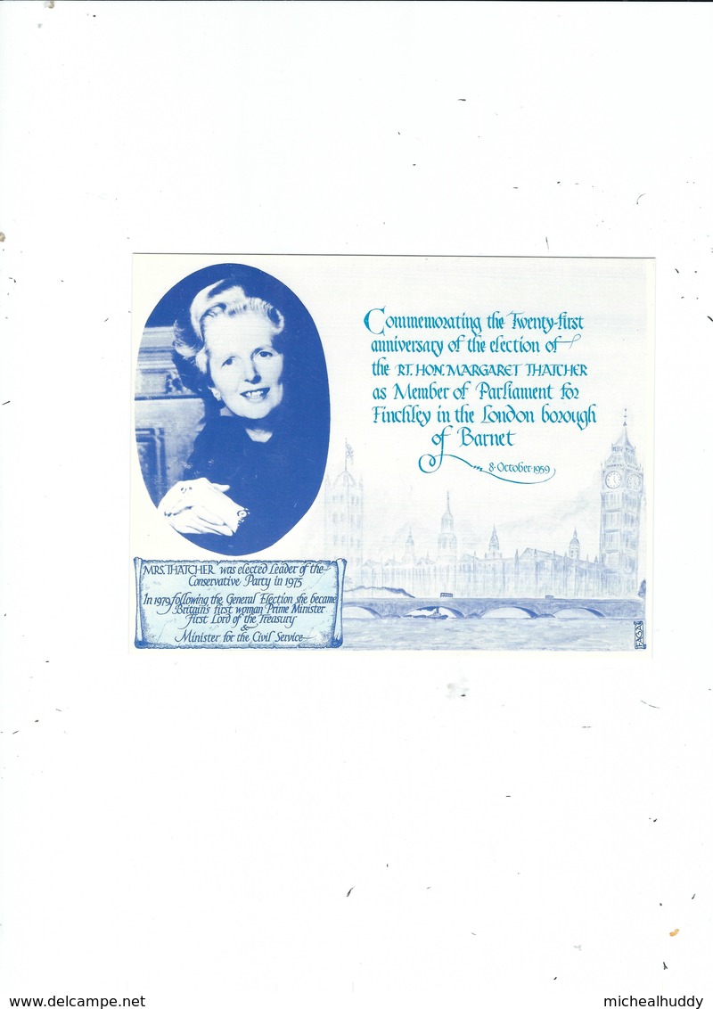 A FAGA  POSTCARD  PUBL IN THE 80S  MARGERET THATCHER  25TH ANNIVERSARY OF ELECTION - Figuren