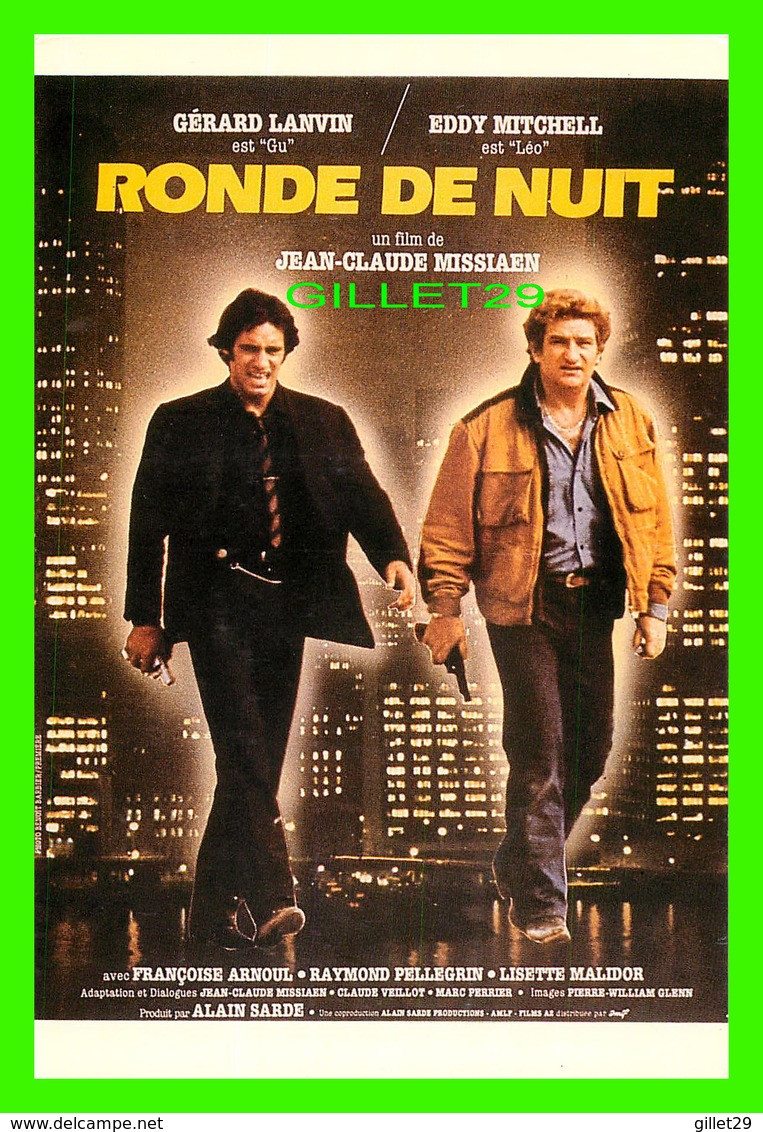 AFFICHE DE CINÉMA - " RONDE DE NUIT " - FILM DE JEAN-CLAUDE MISSIAEN 1984, AVEC GÉRARD LANVIN, EDDY MITCHELL - Affiches Sur Carte