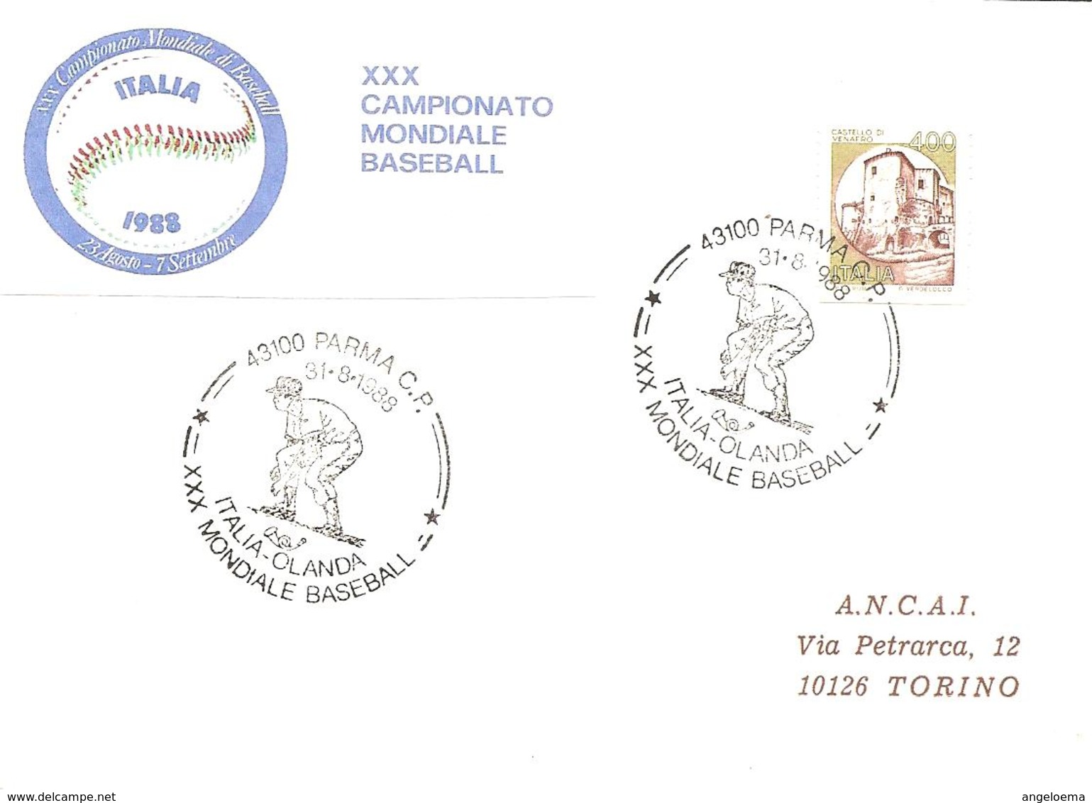 ITALIA - 1988 PARMA XXX Campionato Mondiale Di Baseball Partita Italia-Olanda - Giocatore Pronto Allo Scatto - Baseball