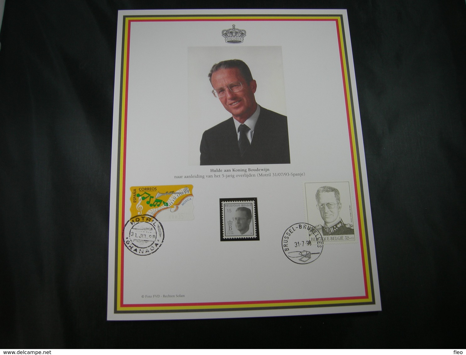 BELG.1998 Militaire Herdenkingskaart " BOUDEWIJN-BAUDOUIN " Carte Commémorative Militaire - 1991-2000