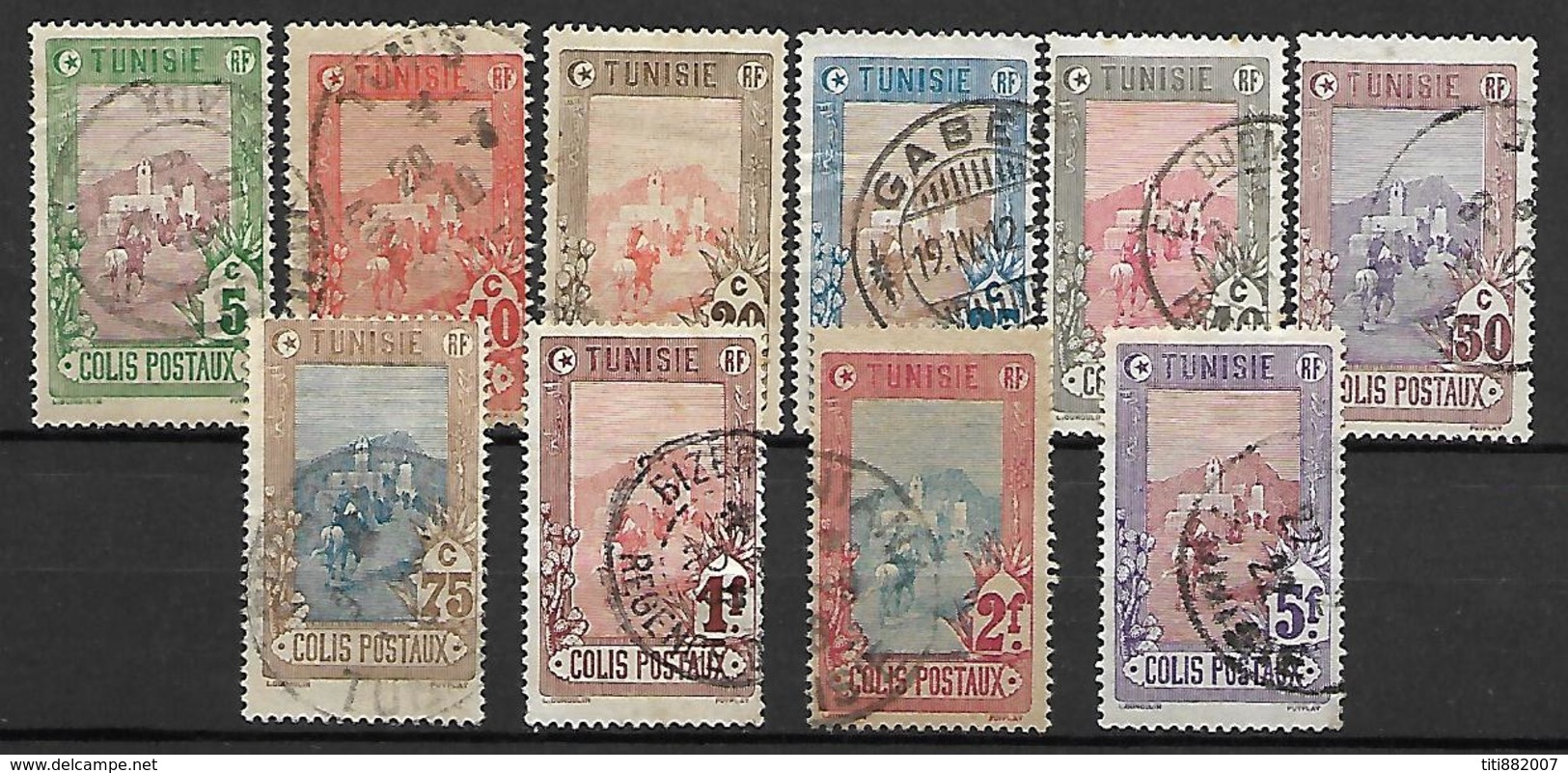 TUNISIE    -   Colis-Postaux    -  1906    Y&T N° 1 à 10 Oblitérés.  Série Complète. - Autres & Non Classés