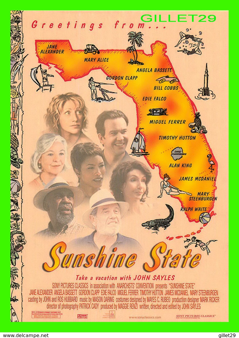 AFFICHE DE CINÉMA - " SUNSHINE STATE " - FILM JOHN SAYLES - FLORIDA MAP - - Affiches Sur Carte