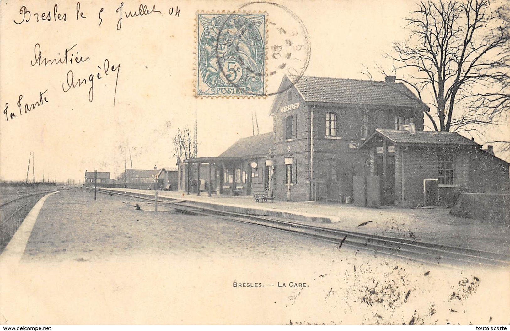 CPA 60 BRESLES LA GARE 1904 - Autres & Non Classés