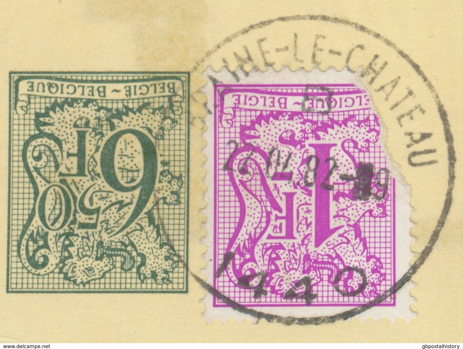 BELGIUM BRAINE-LE-CHATEAU 1440 SC 1982 (Postal Stationery 6,50 F + 1 F Damaged Stamp, PUBLIBEL 2764F) - Autres & Non Classés