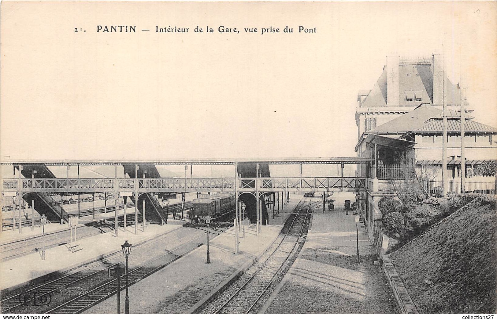 93-PANTIN- INTERIEUR DE LA GARE VUE PRISE DU PONT - Pantin