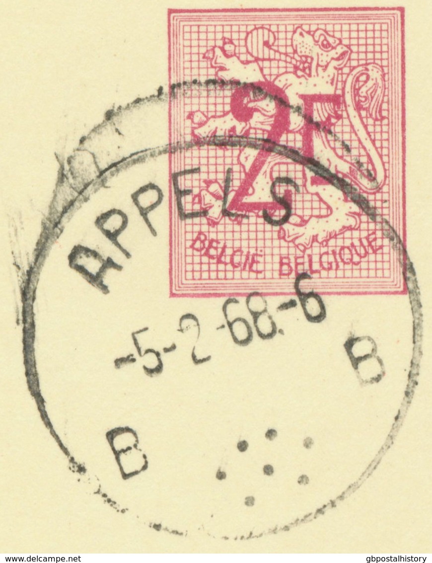 BELGIUM APPELS 1968 (Postal Stationery 2 F, PUBLIBEL 2237 V. VARIETY: Small „island“ At The Bottom Of The Design - Varianten & Curiosa