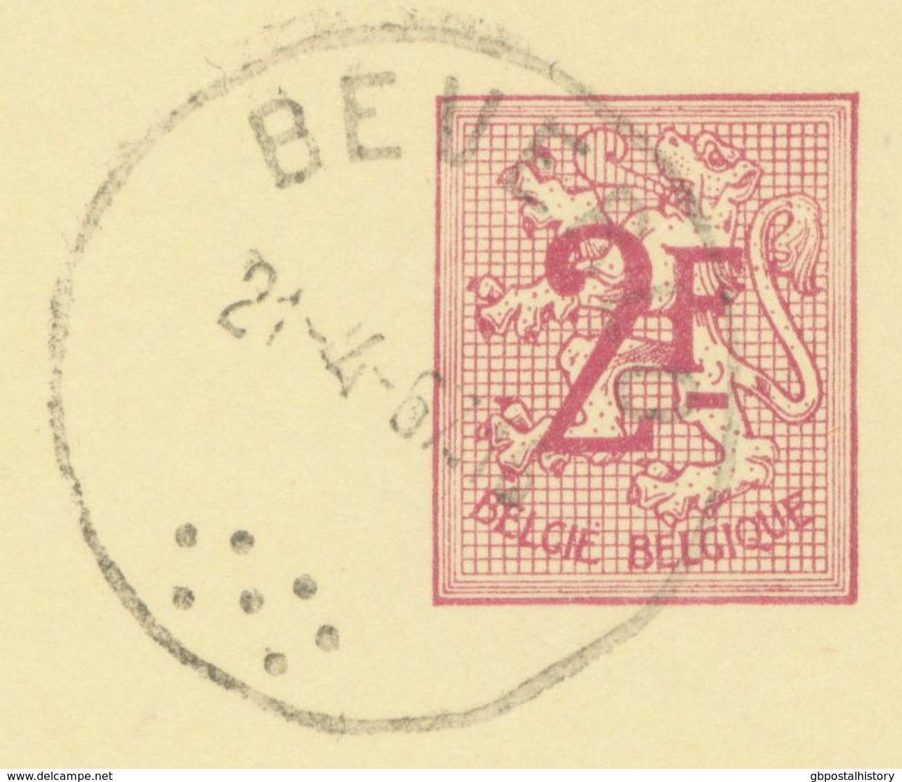 BELGIUM BEVERLO (now Beringen) SC With Dots 1967 (Postal Stationery 2 F, PUBLIBEL 2169) CONSTANT VARIETY: Printer Mark - Variedades/Curiosidades