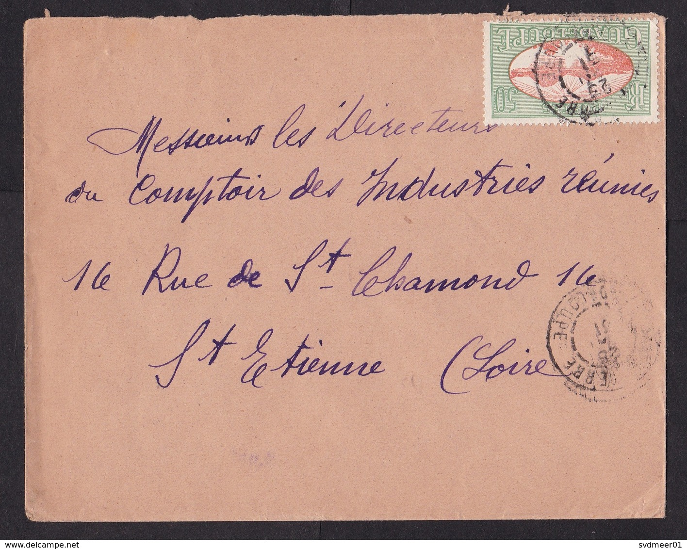 Guadeloupe: Cover To France, 1931, 1 Stamp, Landscape, 15c Rate (minor Creases) - Brieven En Documenten