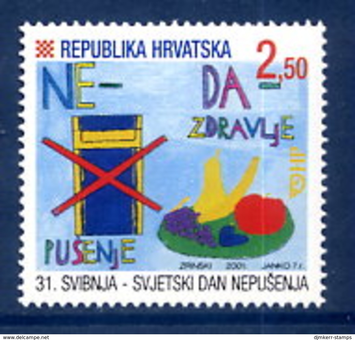 CROATIA 2001 Anti-smoking Campaign   MNH / **.  Michel 572 - Croacia