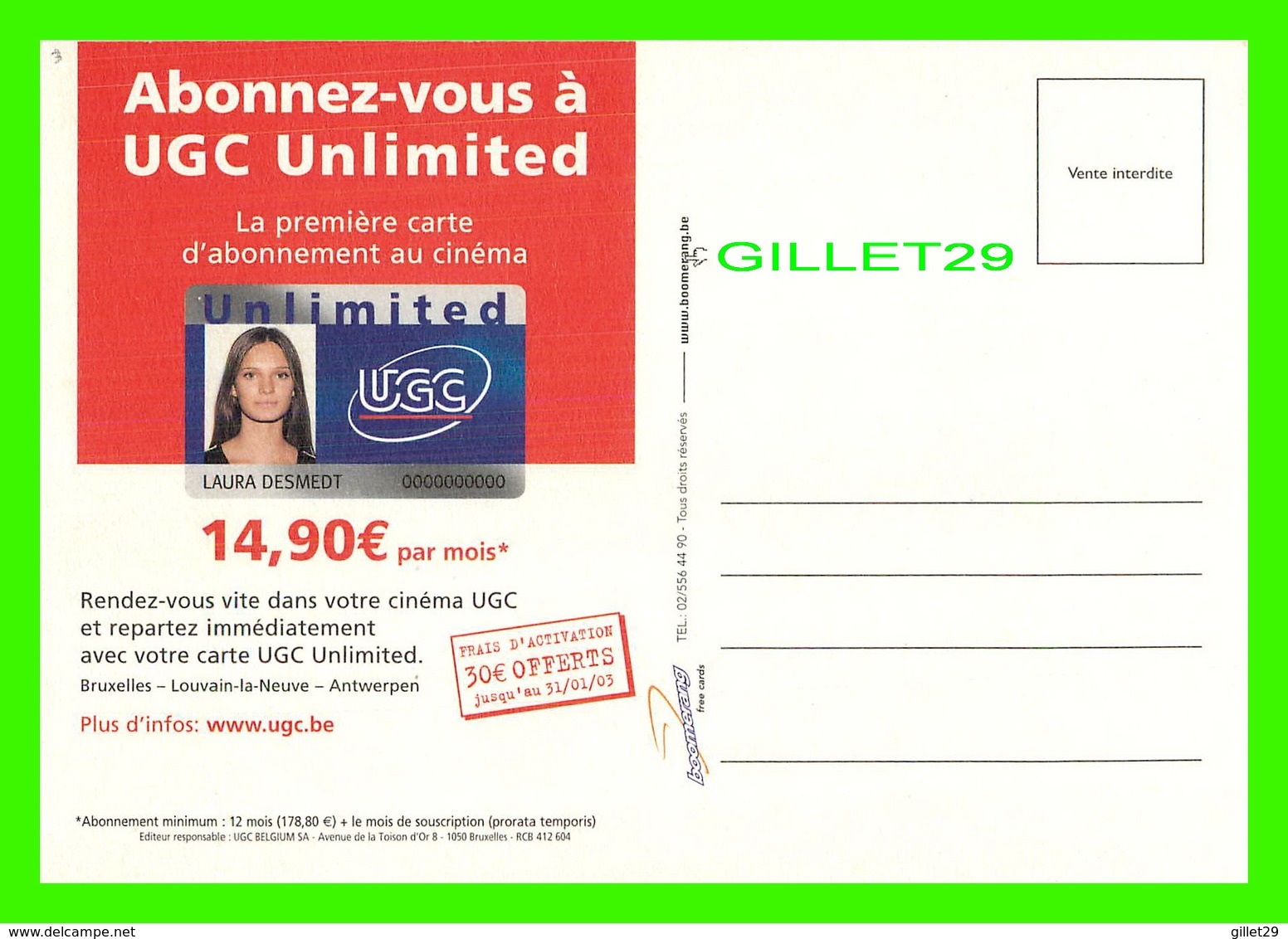 ADVERTISING, PUBLICITÉ - UNLIMITED UGG - LA PREMIÈRE CARTE D'ABONNEMENT AU CINÉMA - - Publicité