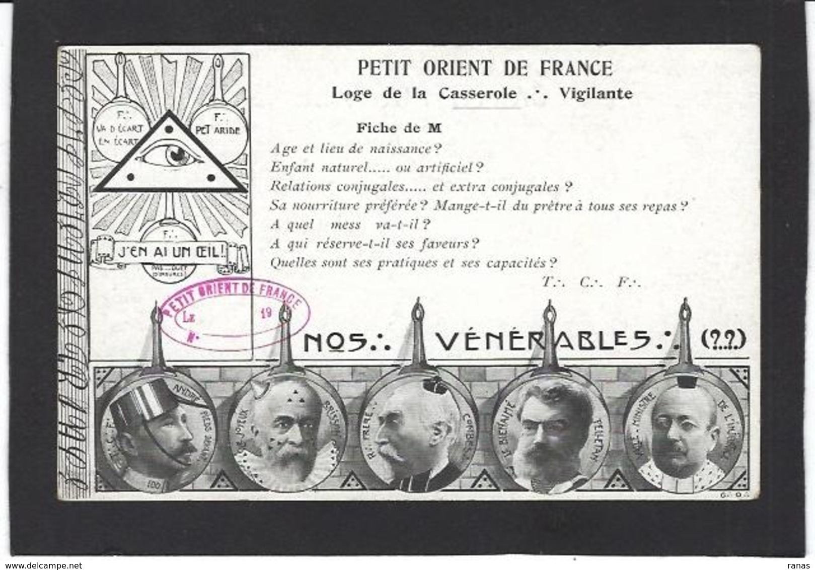 CPA Franc Maçonnerie Masonic Maçonnique Non Circulé Satirique Caricature - Philosophie & Pensées