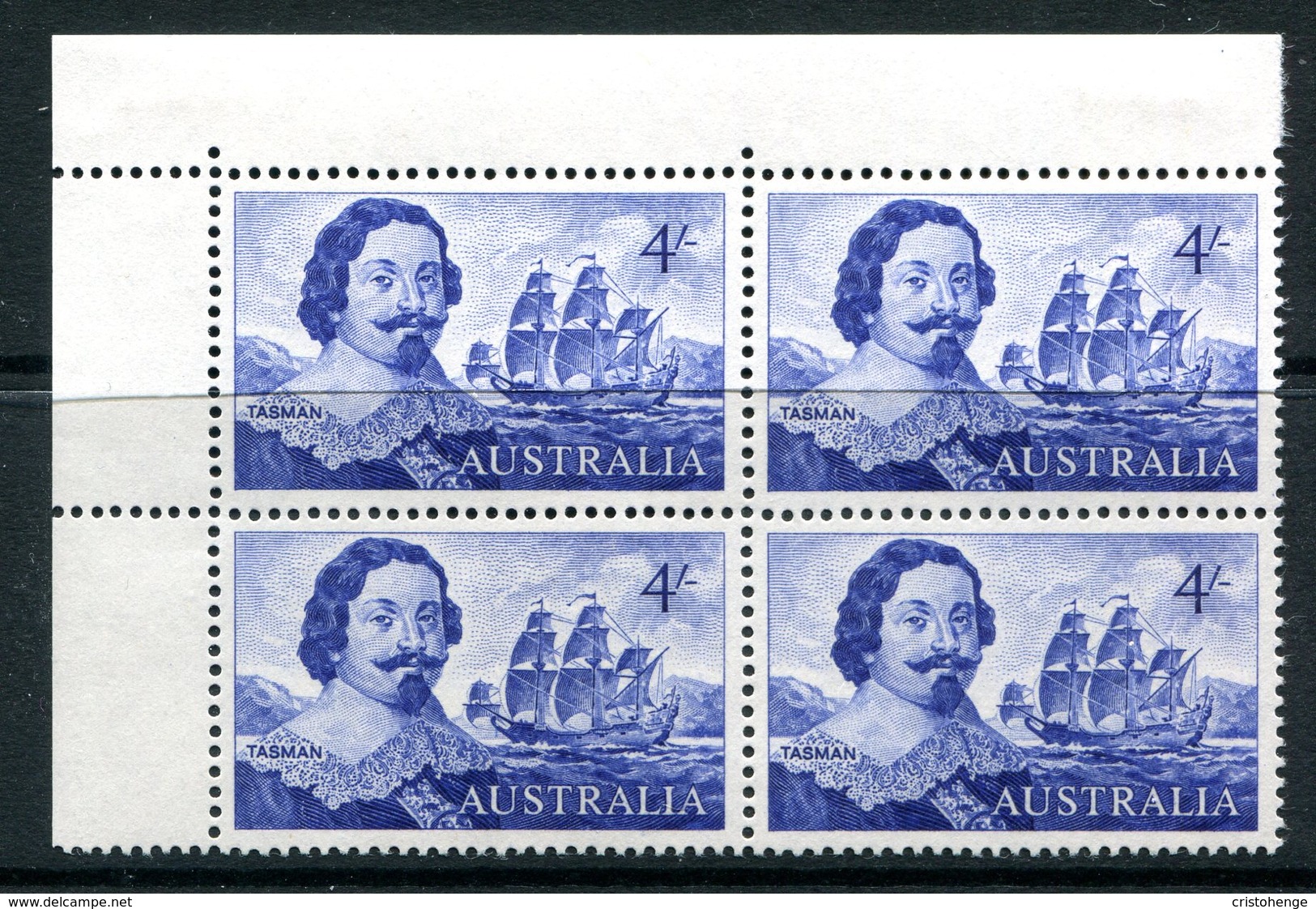 Australia 1963-65 Navigators - 4/- Tasman - Block Of 4 LHM (SG 355) - Mint Stamps