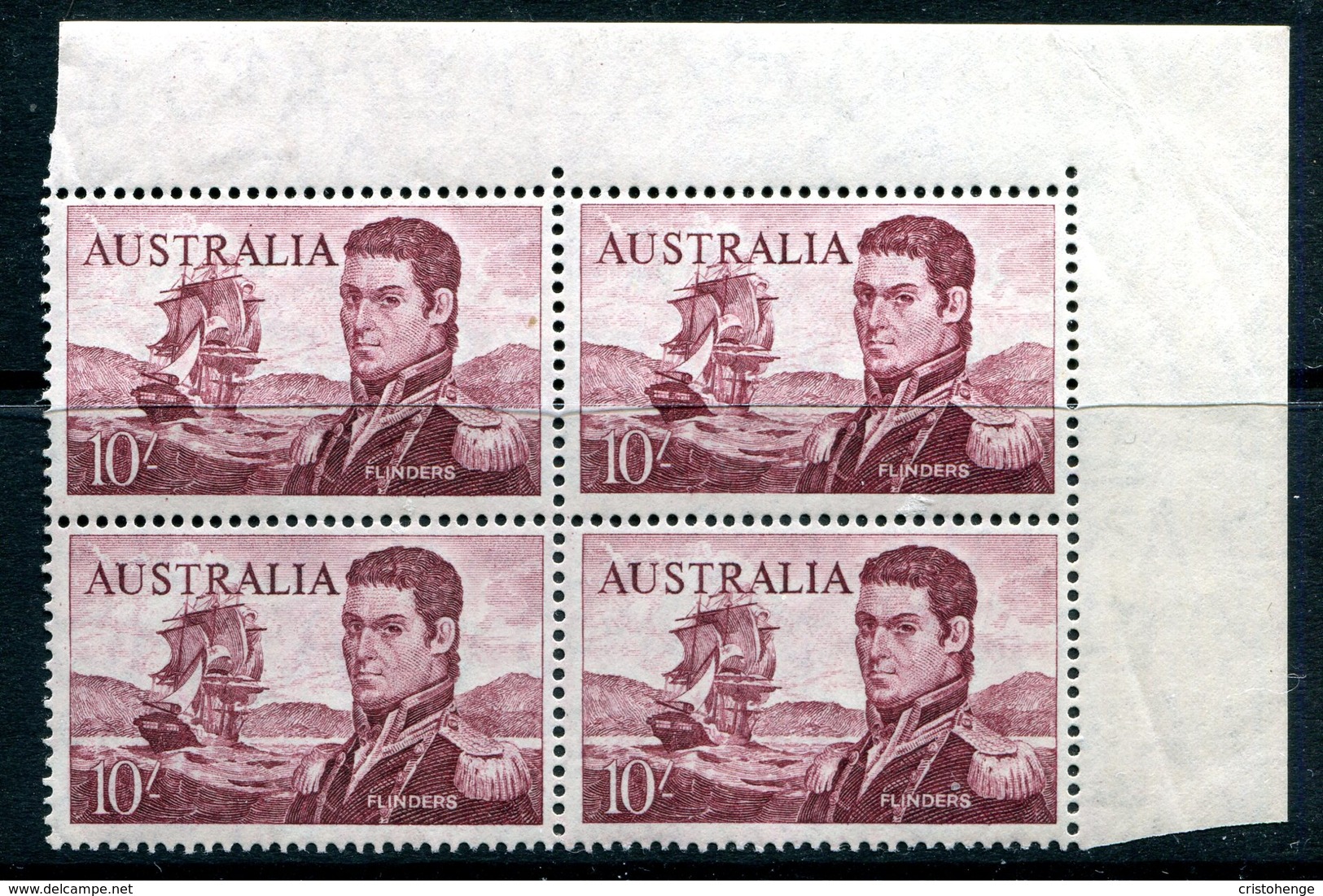 Australia 1963-65 Navigators - 10/- Flinders - Block Of 4 MNH (SG 358) - Mint Stamps