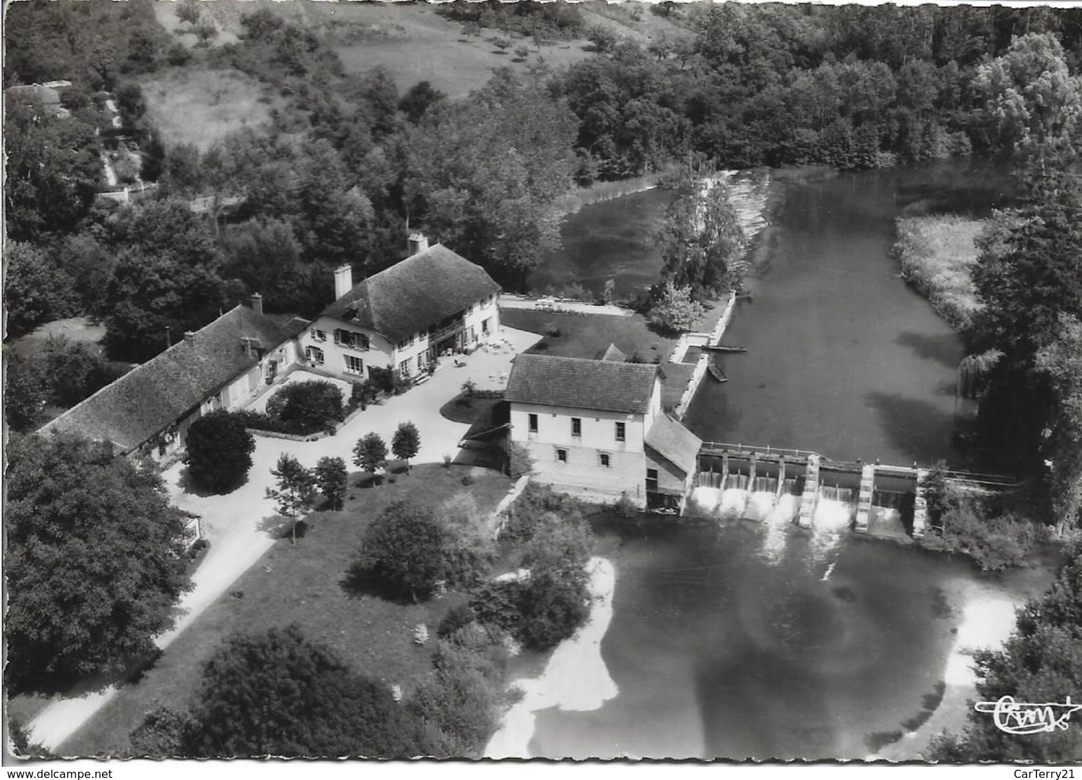 CPSM. CLEREY. VUE AERIENNE SUR LA VALLEE DE LA SEINE. - Otros & Sin Clasificación