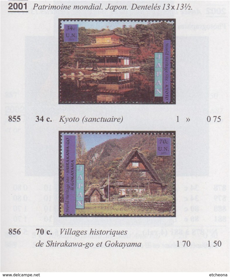 = Carnet Japon Patrimoine Mondial Kyoto Nara Nikko, Château Himeji, Sanctuaire C857 état Neuf Nations Unies New-York - Postzegelboekjes