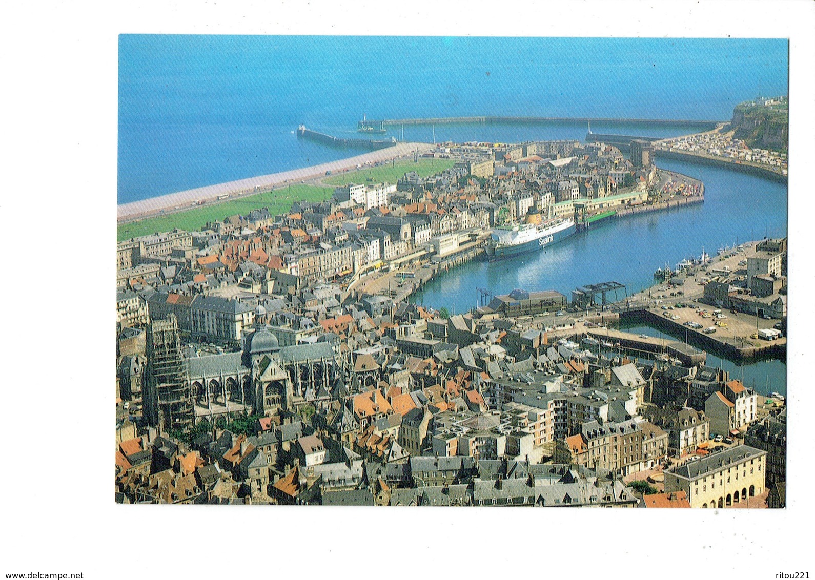 Cpm - 76 - DIEPPE - Vue Générale Du Port - Bateau Paquebot - église échafaudage - Autres & Non Classés