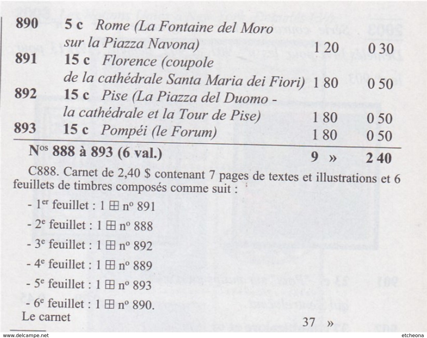 = Carnet Italie Patrimoine Mondial Amalfi Rome Florence Pise Pompéi Îles Eoliennes C888 état Neuf Nations Unies New-York - Libretti