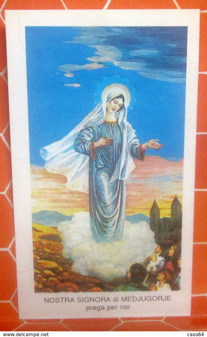 297  Ed.G.Mi Nostra Signora Medjugorje SANTINO Con Preghiera - Santini