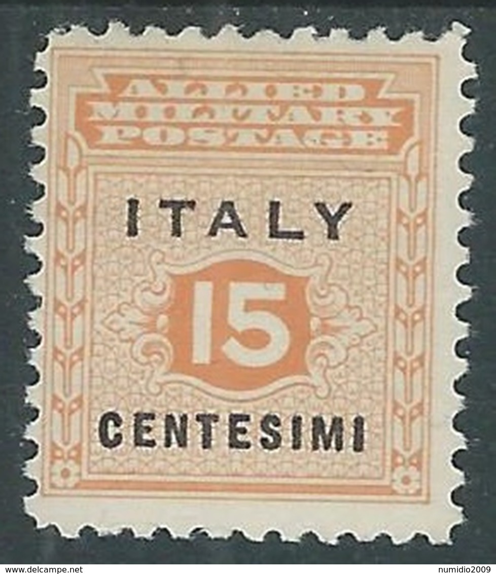 1943 OCCUPAZIONE ANGLO AMERICANA SICILIA 15 CENT MH * - RA10-5 - Anglo-american Occ.: Sicily