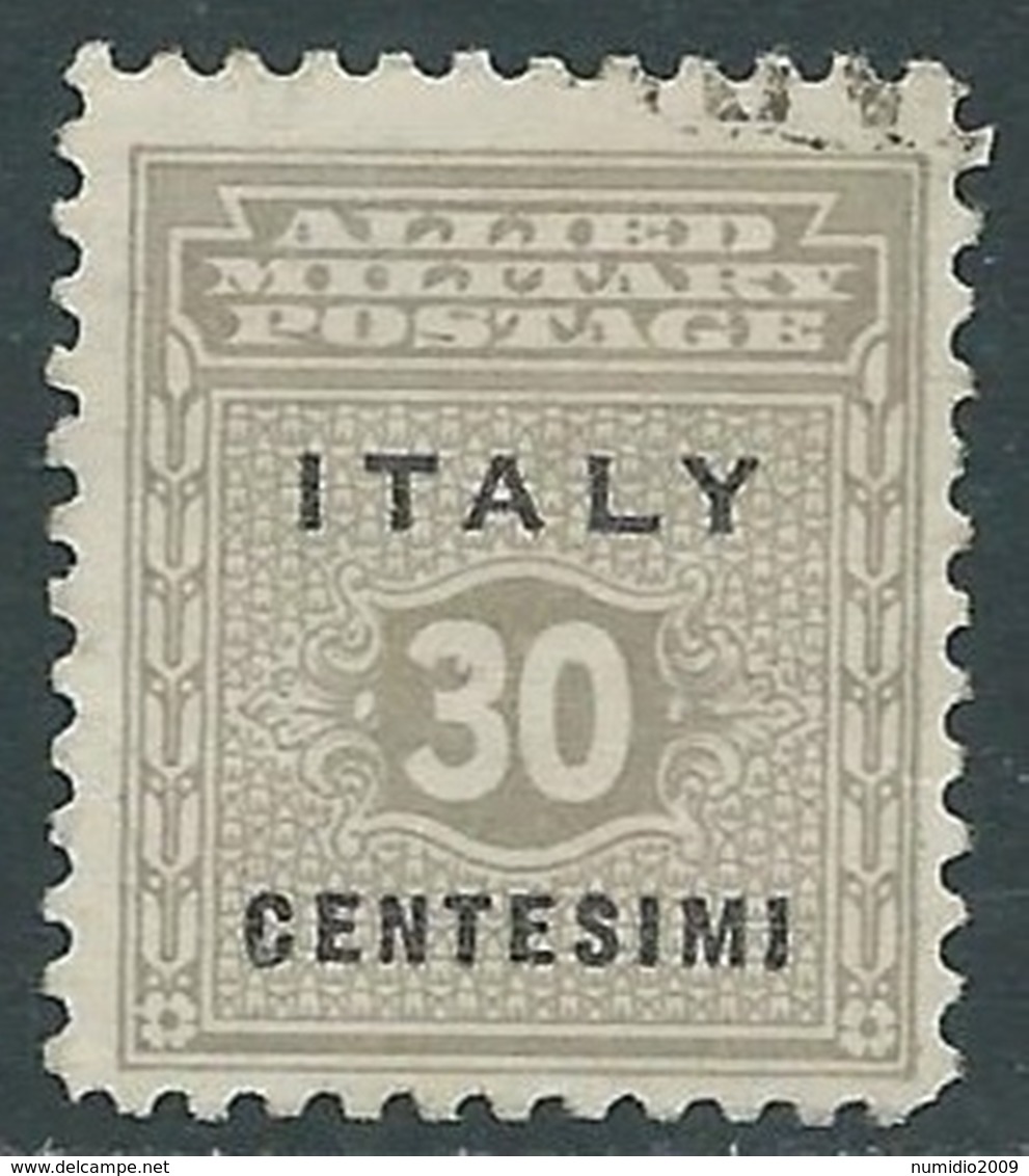 1943 OCCUPAZIONE ANGLO AMERICANA SICILIA USATO 30 CENT - RA8-6 - Anglo-american Occ.: Sicily